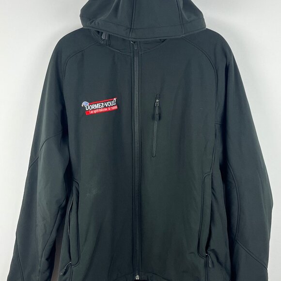 Kirkland Signature Windbreaker Jacket Size L Black Long Sleeve Hooded Lined - Picture 1 of 9